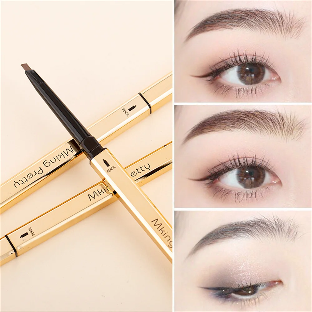 Waterproof Outline Brow Shape Rotating Automatic Black Eye Brow Pen Makeup Beauty Brush Cosmetic