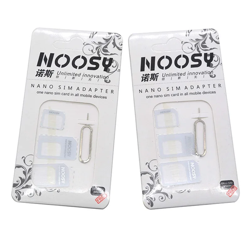 Фото 100 комплектов адаптеров для SIM-карты Noosy Nano 4 в 1 + адаптер для карт Micro Sim + стандартный адаптер для SIM-карты для IPhone №5