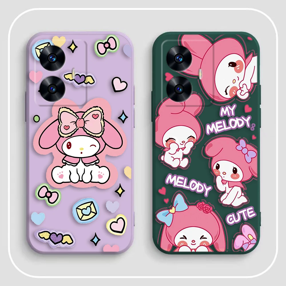 Чехол для телефона Cartoon Pink Dog My Melody Realme C65 C63 C53 C35 C55 C33 C30 C21Y C20 C12 C11 GT 2 XT NARAO 20 30 50 Case Funda