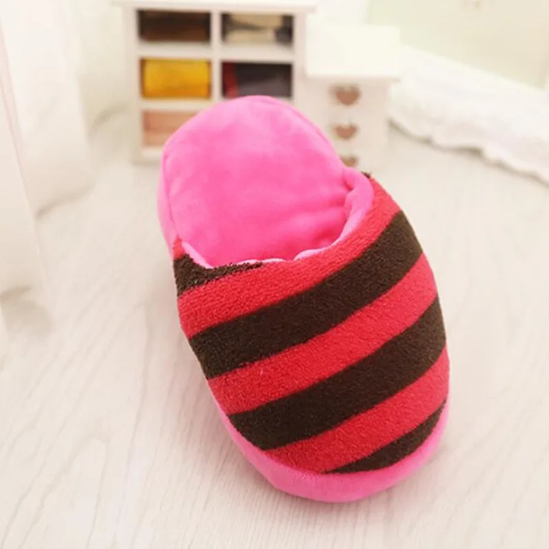 Dog Toy Pet Chew Play Toy For Cat Pet Puppy Teeth Cleaning Funny Toy Dog Plush Slipper Shaped Flip Flop Design