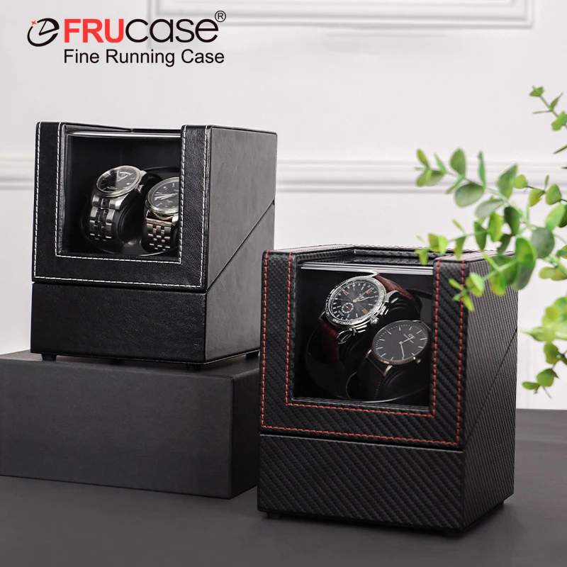 FRUCASE PU Watch Winder for Automatic Watches Watch Box USB Charging