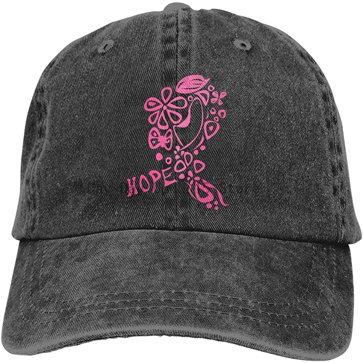 

Men's/Women's Breast Cancer Awareness Yarn-Dyed Denim Baseball Cap Adjustable Hat