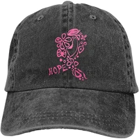menswomens breast cancer awareness yarn dyed denim baseball cap adjustable hat