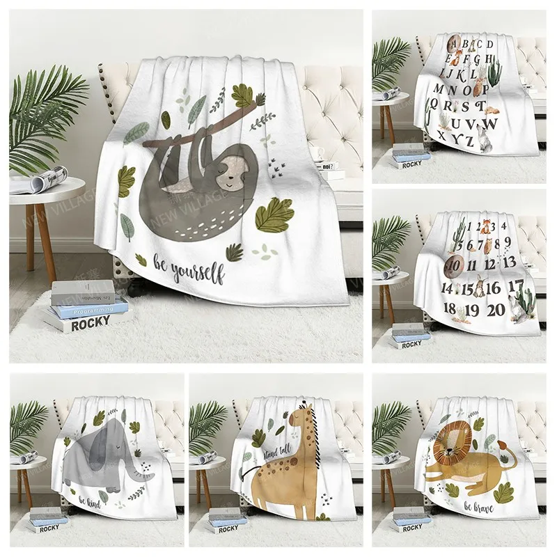 

Plaid sofa for Knee blankets warm winter bed cover throw blanket Decor boho warm fleece Nordic leaf Soft and hairy plant