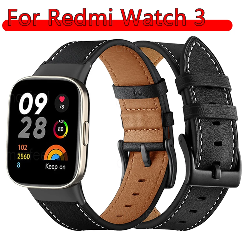 

Ремешок кожаный для Xiaomi Redmi Watch 3, сменный Браслет для смарт-часов