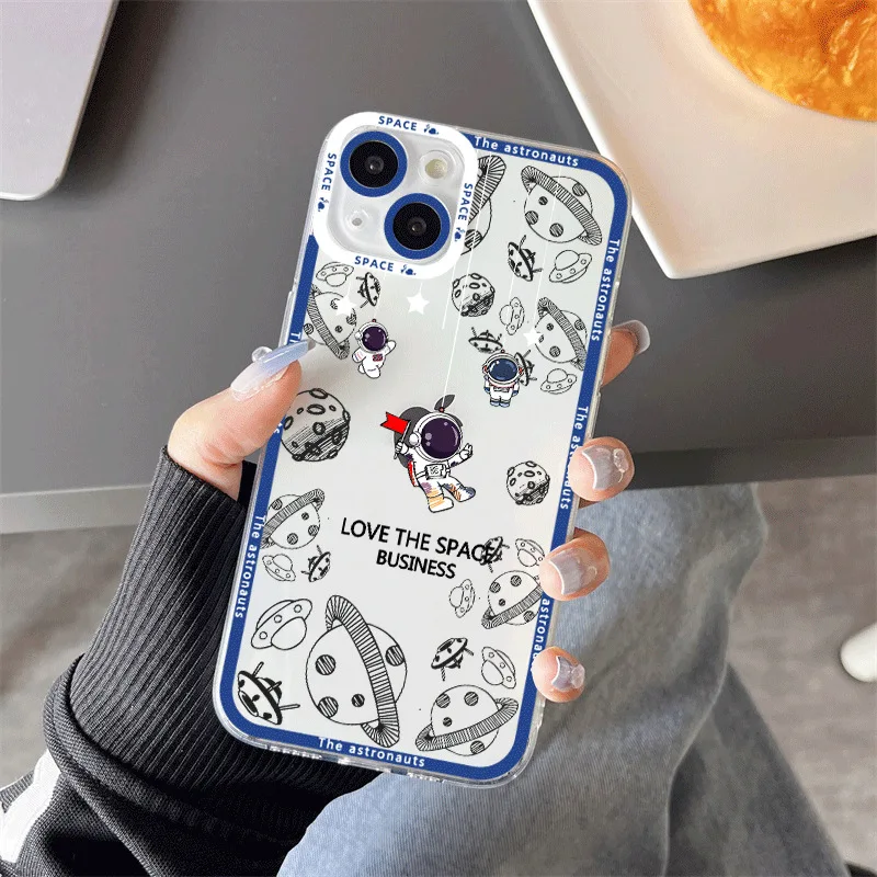 

TFINE Personalized Astronaut 13 Xsmax iPhone 12promax Phone Case 7/8 Drop-Resistant 14PROMAX Angel Eye Protective Soft Case