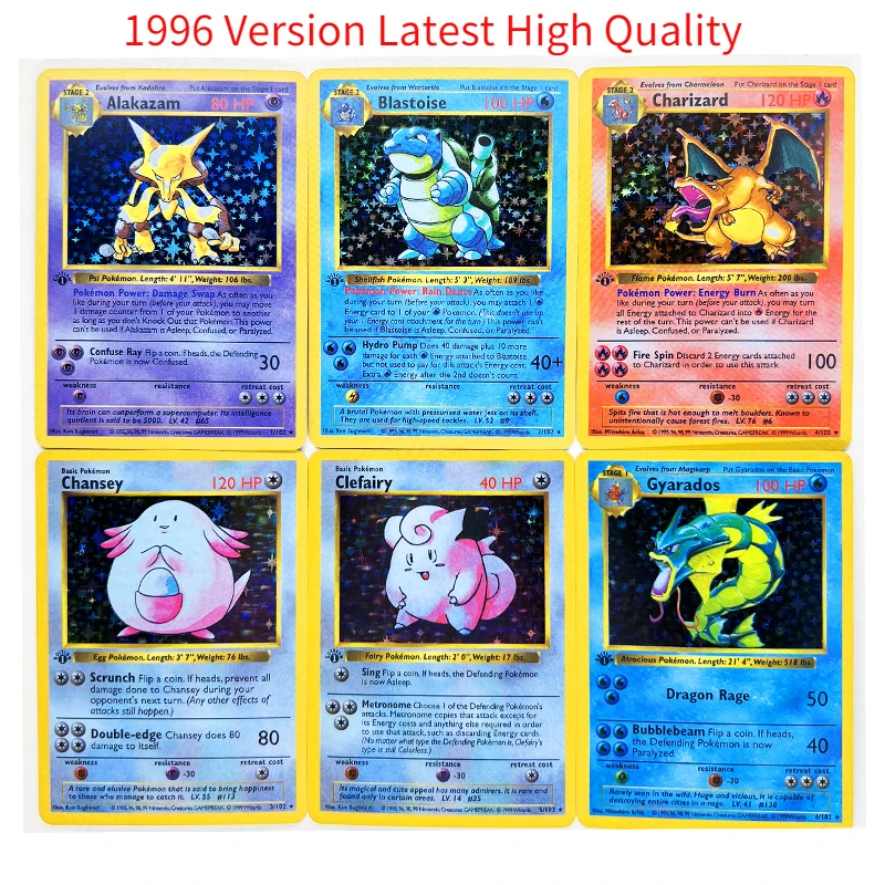 

Pokemon 1996 базовый набор Charizard, игрушки, хобби, коллекционная игра, Коллекционная Коллекция аниме-открытки