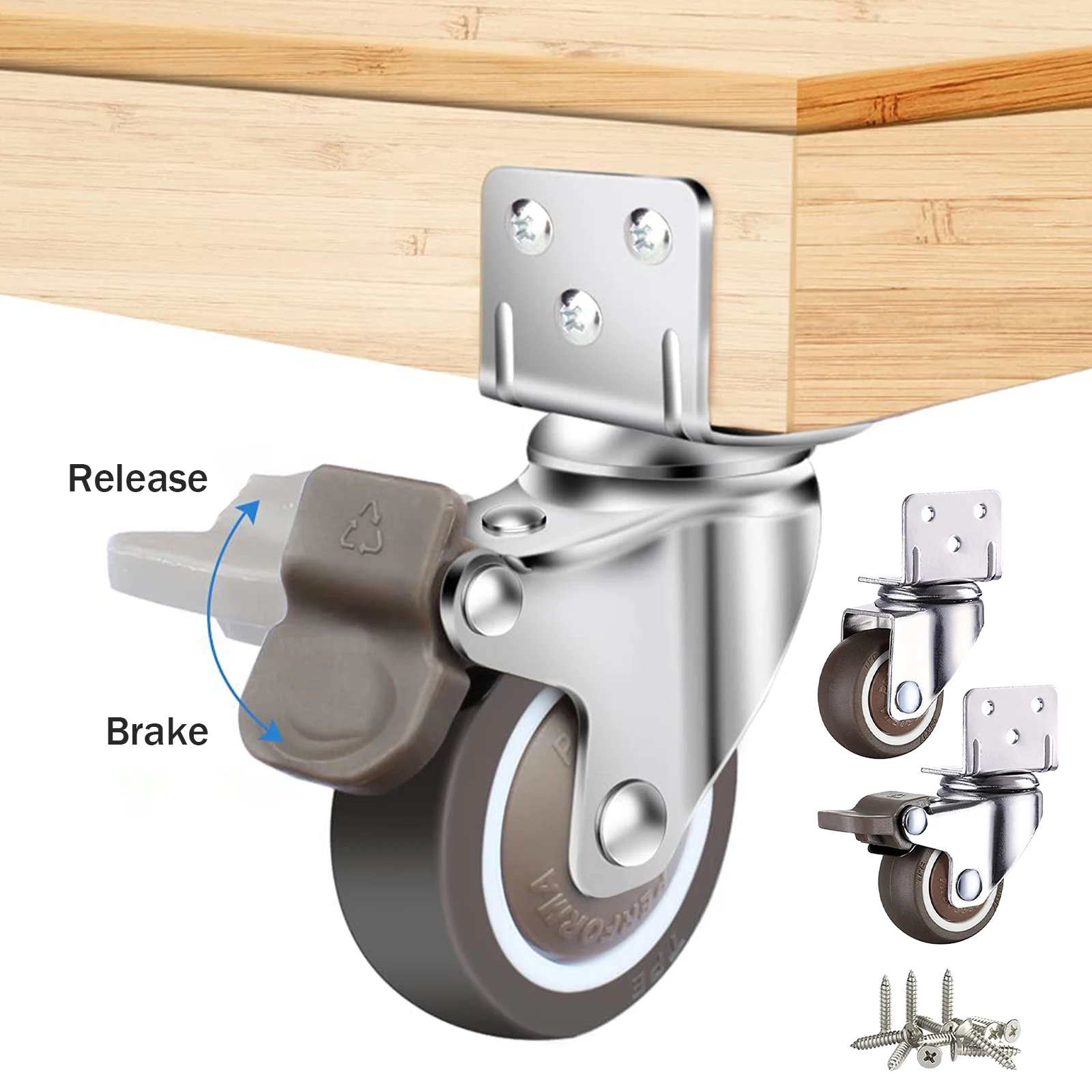 4 маленьких мебельных ролика 25 мм с тормозами мебельные ролики из