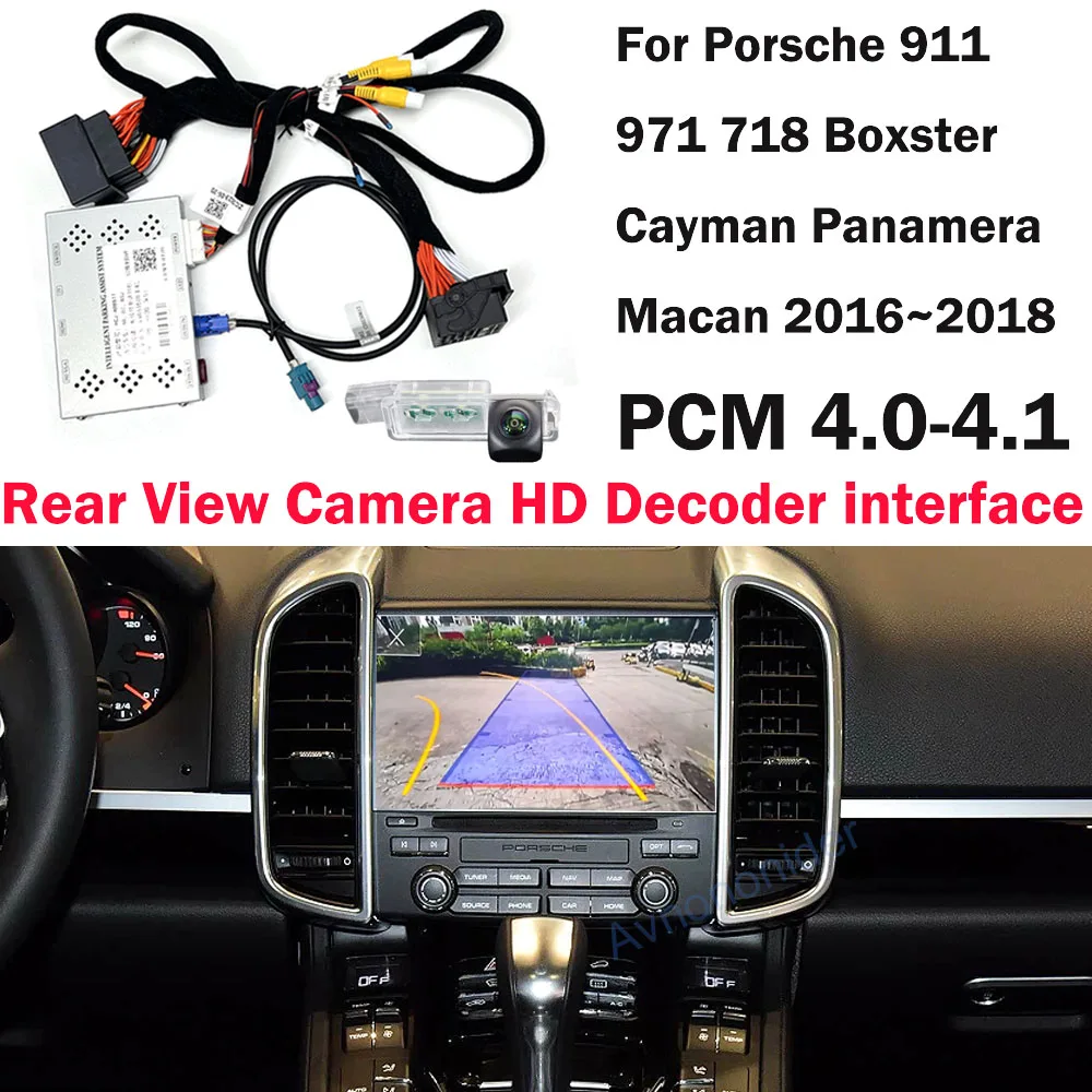 Фото Интерфейс камеры заднего вида для Porsche 911 971 718 Boxster Cayman Panamera Macan 2016~2018 с системой PCM 4.0-4.1, 7-дюймовый экран, улучшенная версия №1