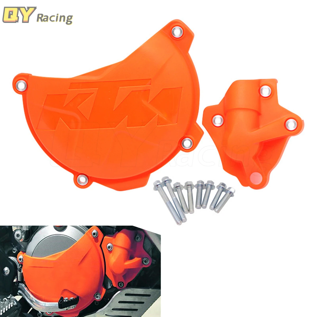 

Clutch Cover Water Pump Guard Protector Oil Fuel Filler Cap For KTM 250 350 SXF EXCF XCF XCFW Freeride SIX DAYS SX-F EXC-F XCF-W