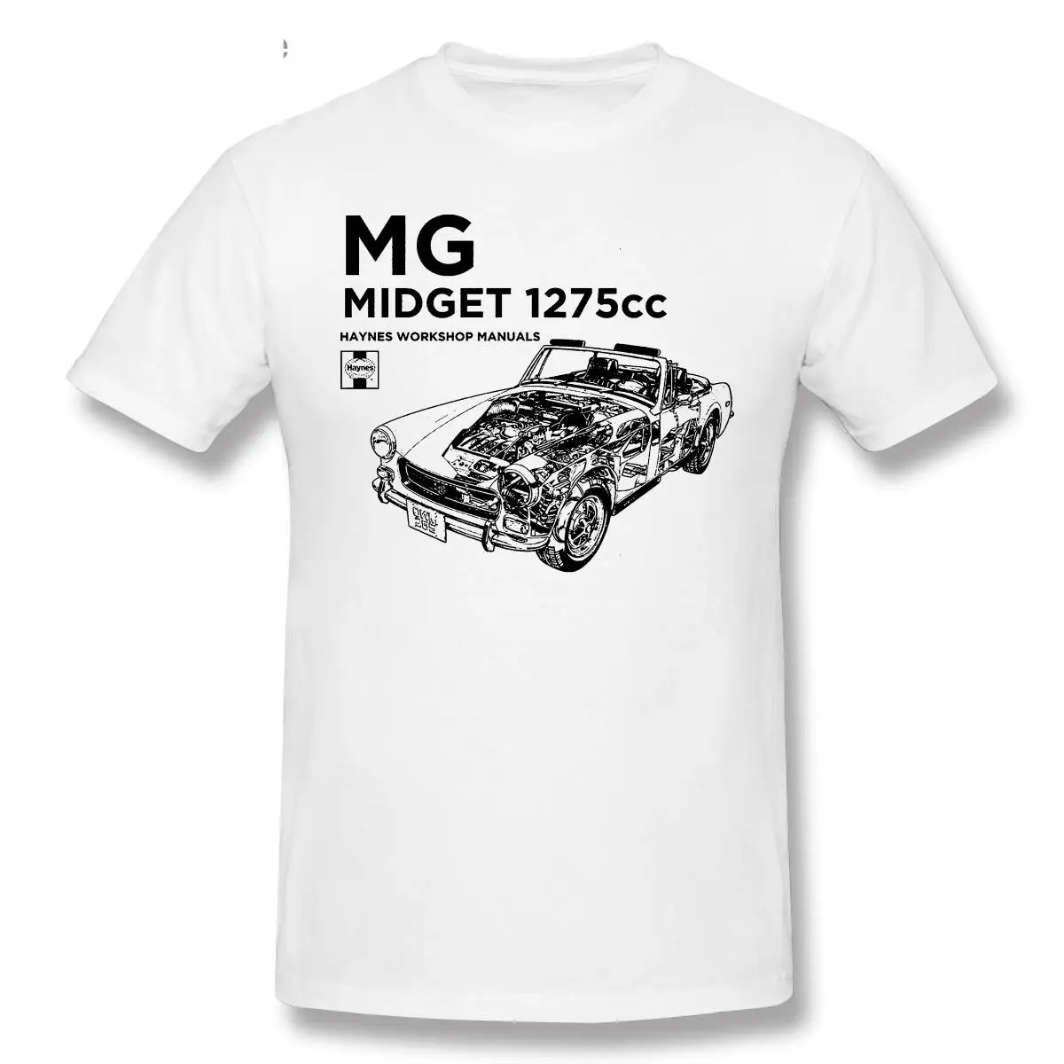 

2021 Fashion Graphic T-shirt Cartoon Anime British Classic Car Mg Midget 1275Cc Casual Men O-neck 100% Cotton T shirt Tees Top