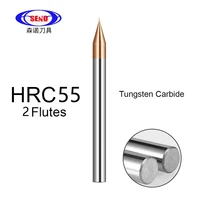 seno hrc55 micro carbide end mill 2 flutes 0 2 0 9mm tiain micro flat 4mm shank milling cutter mirco carbide cnc engraving bit