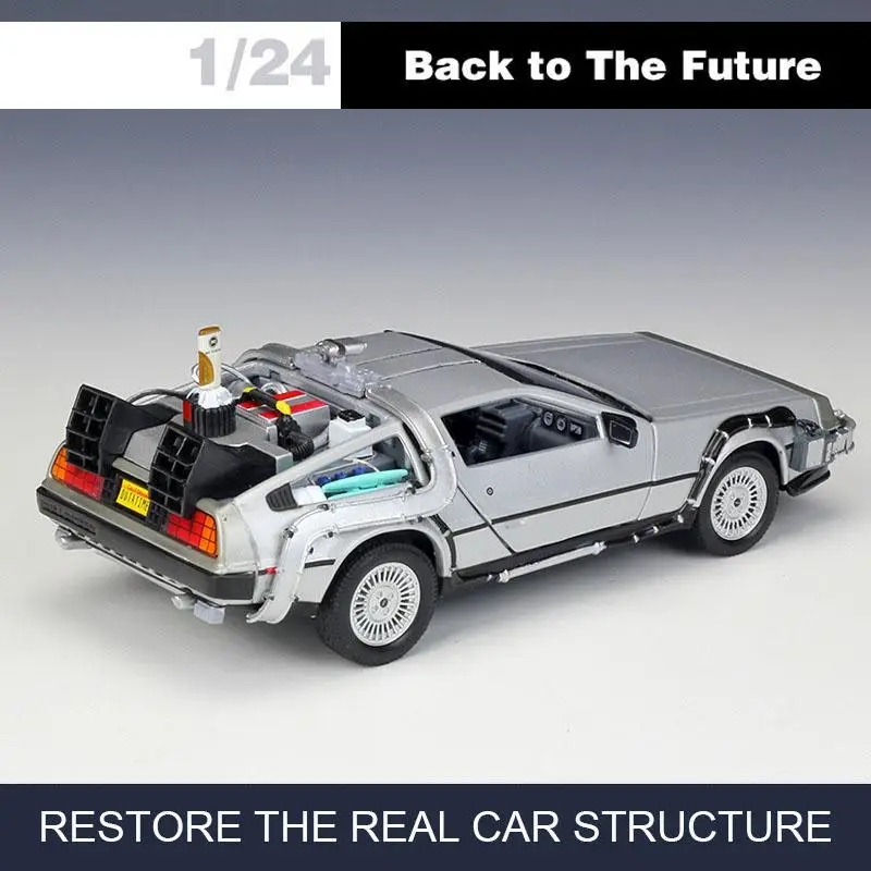 

1:24 Diecast Alloy Model Car Toy Movie Number One Player Return Back To The Future Simulation Model Gift Time Machine Collection