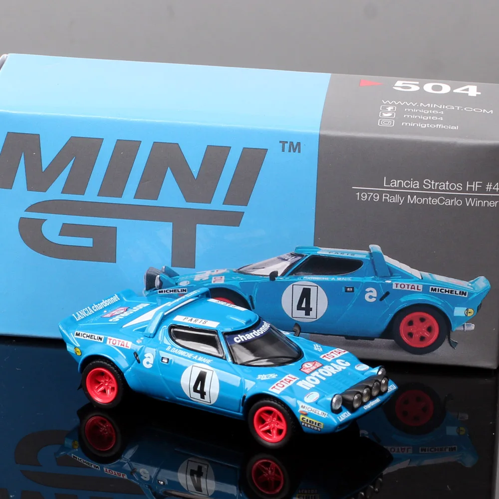 

MiniGT 1/64 Scale Lancia Stratos HF #4 B. DARNICHE 1979 Montecarlo Rally Racing Diecast Car Model Toy Vehicles Souvenir Gifts
