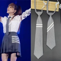 gray ties retro silky narrow neck tie slim smooth womens bow tie korean style simple elegant all match trendy tie 2022 new