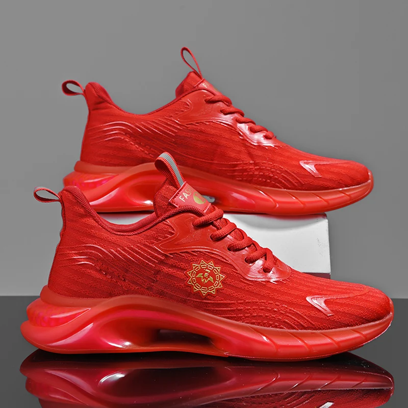 Brand New Mens Running Shoes Trendy Lace-up Men Shoes Lightweight Comfortable Sports Shoes Breathable Walking Sneakers