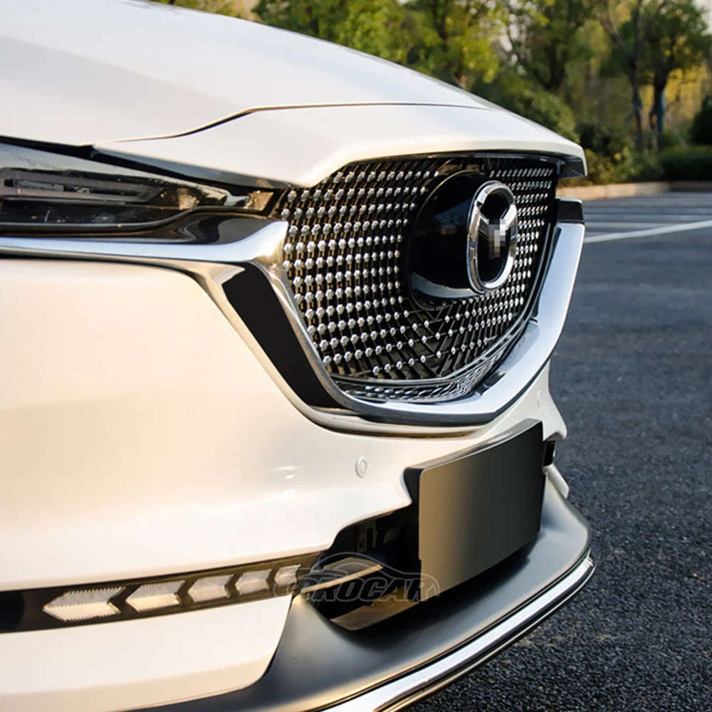

Передняя сетчатая наружная крышка автомобиля для Mazda CX5 CX5 2017 2018 2019 2020 2021 декоративная крышка передний бампер ABS Модифицированная решетка