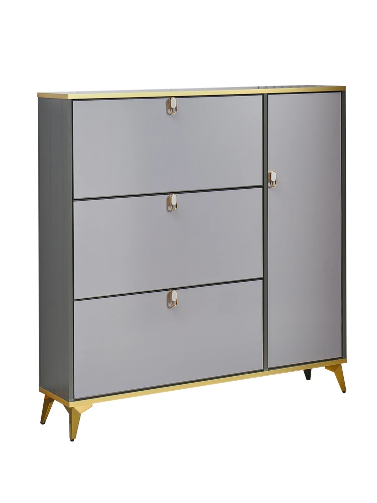 

Xl Light Luxury All Aluminum Alloy Tilting Ultra-Thin Shoe Cabinet Household Small Apartment Narrow Storage Cabinet