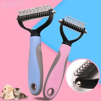 pets fur knot cutter dog grooming shedding tools pet cat hair removal comb brush double sided pet products suppliers
