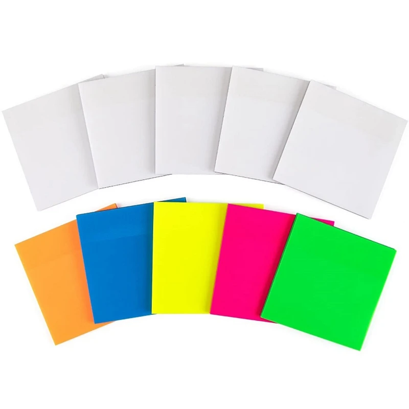 

500 Sheets, 3 X 3Inch Colorful Transparent Sticky Notes Waterproof Self-Adhesive For MEMO