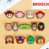 toy story soft pvc brooch cartoon cute buzz lightyear sheriff woody pin clothing accessories diy gift for kids