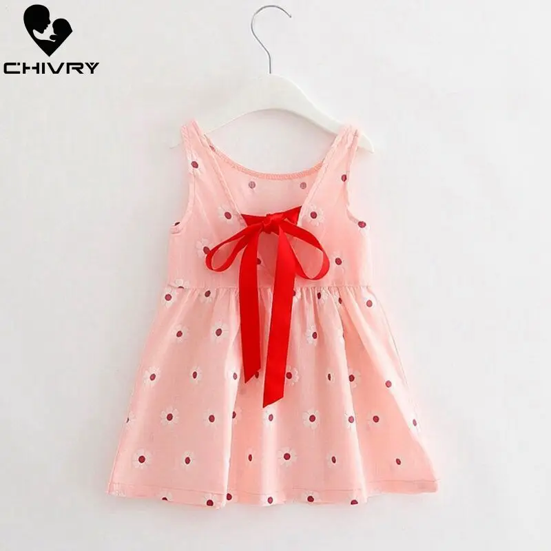 Детские летние платья детское платье без рукавов для маленькой девочки с