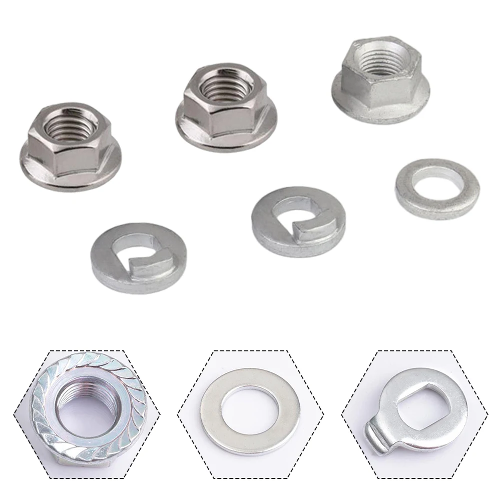 

12mm Steel E-bike Hub Motor Nuts Safety Washer Front Or Rear Hub Motor Electric Bike Scooter Bicycle Replacement Nut Ebike Parts