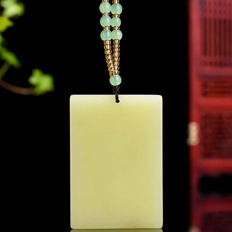 

Huangkou Material Safe Plague Pendant for Men and Women's Simple and Versatile Jade Pendant