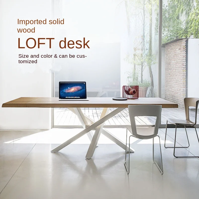 

Nordic Solid Wood Office Desk Simple Modern and Unique Studio Computer Desk