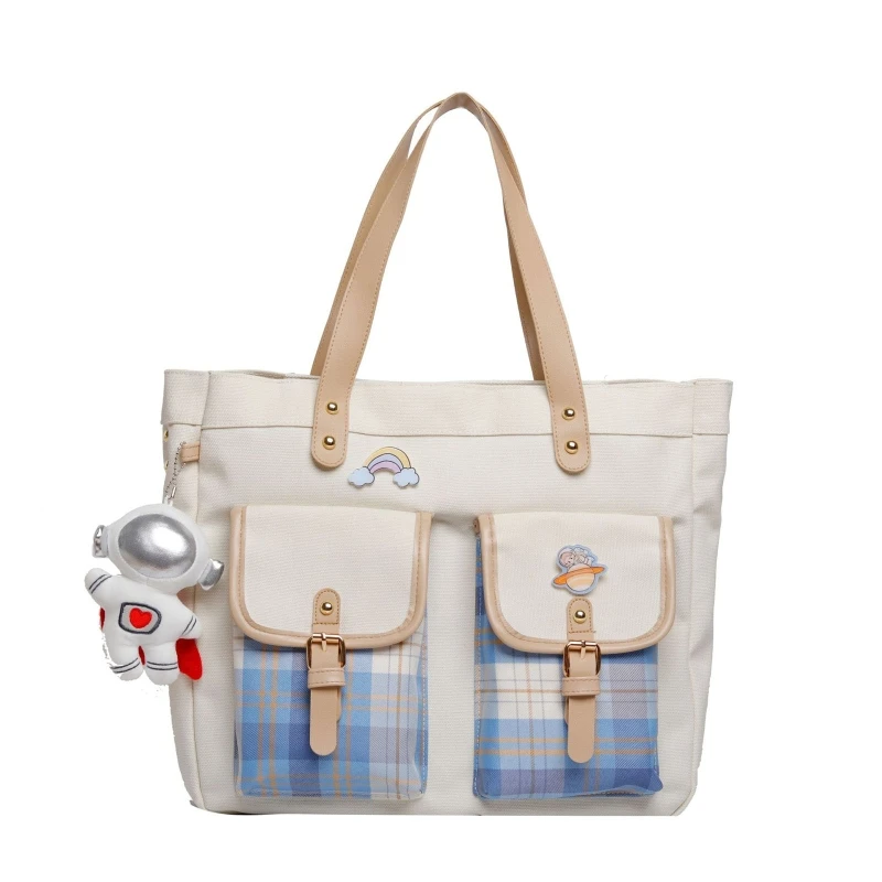

Canvas Crossbody Bag Cartoon Shoulder Purse for Women Teenage Fashion Handbag Messenger Bag with Adjustable Strap