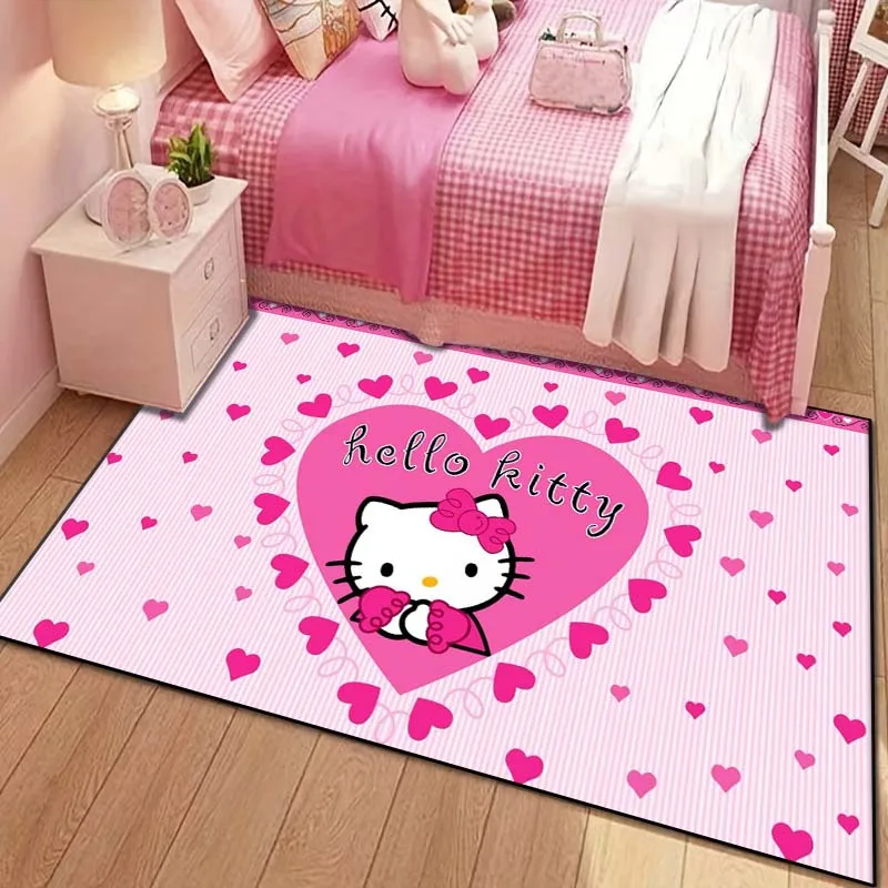 Sanrio Hello Kitty Kawaii Cat Pattern Ковер для гостиной спальни прикроватный коврик ванной