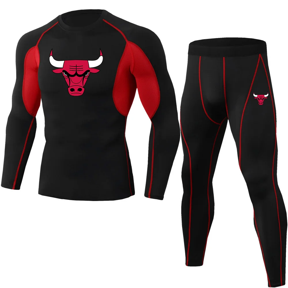 

2023 Chicago Bulls Men Underwear Sets Running Compression Sport Suits Basketball Tights Gym Clothes Fitness Jogging Sportswer