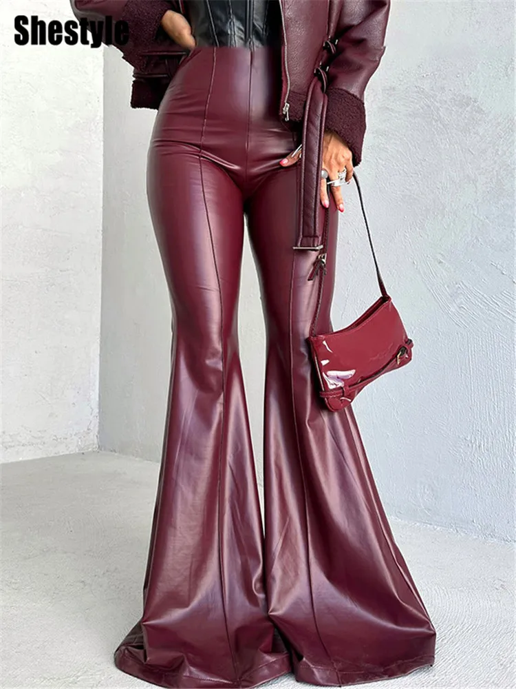 Shestyle черные расклешенные длинные брюки длиной до пола женские с высокой талией и