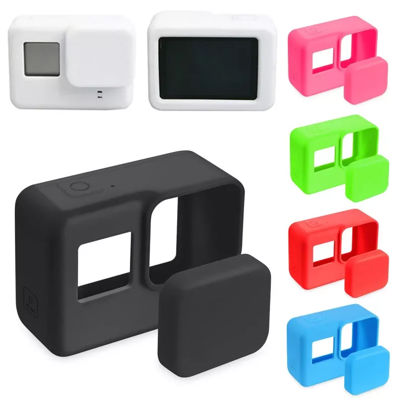 

For Go Pro Accessories Action Camera Case Protective Silicone Case Skin +Lens Cap Cover For GoPro Hero 5 6 7 Black Hero Camera