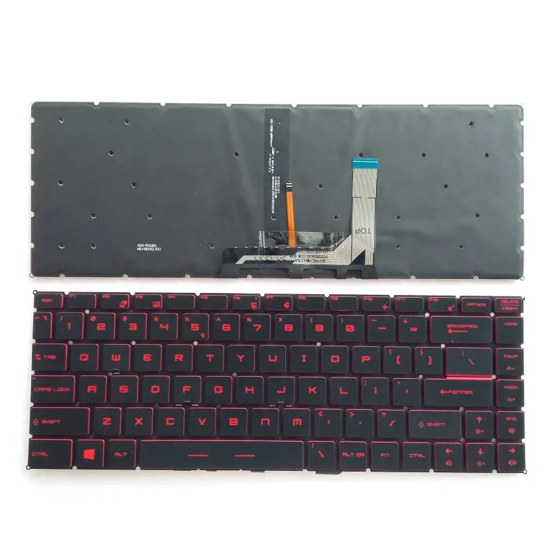 

Клавиатура для MSI GS65 GF63 GF63 8RC GF63 8RD GF63 тонкая 9SC красная подсветка
