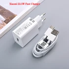Быстрое зарядное устройство Xiaomi 22,5 Вт, оригинальное быстрое зарядное устройство стандарта ЕС QC3.0, адаптер для быстрой зарядки 100 см, кабель USB Type-C для Mi 10, 9 Lite, Redmi Note 8T