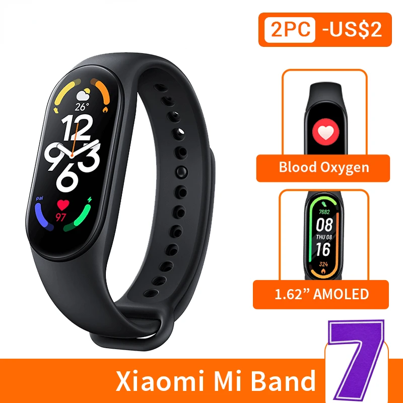 

Xiaomi Mi Band 7 Smart Bracelet 6 Color AMOLED Screen Miband 7 Blood Oxygen Fitness Traker Bluetooth Waterproof Smart Band Best
