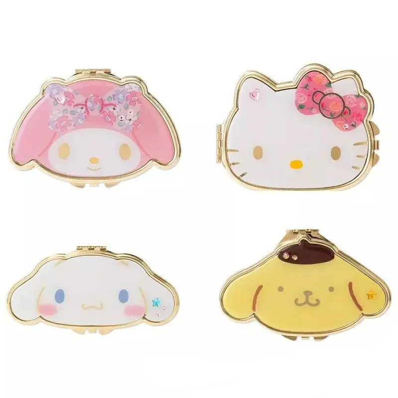 

Милое Sanrio My Melody Girls портативное косметическое зеркало Hello Kitty Cinnamoroll мультяшное портативное макияжное маленькое зеркало подарок на день рожд...