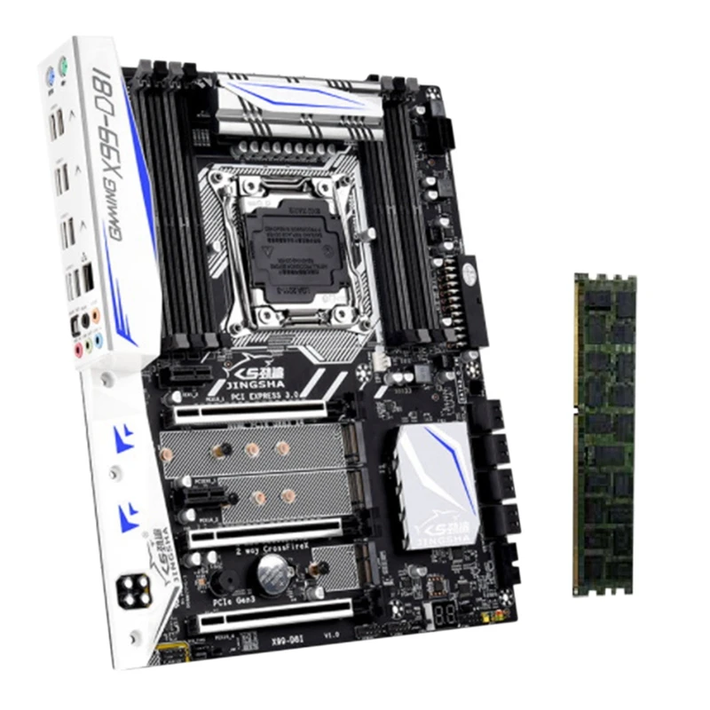 

JINGSHA X99-D8I Motherboard With DDR4 ECC 4G 2133Mhz RAM Support LGA2011-3 V3/V4 CPU M.2 NVME SATA 3.0 ATX For Game Motherboard