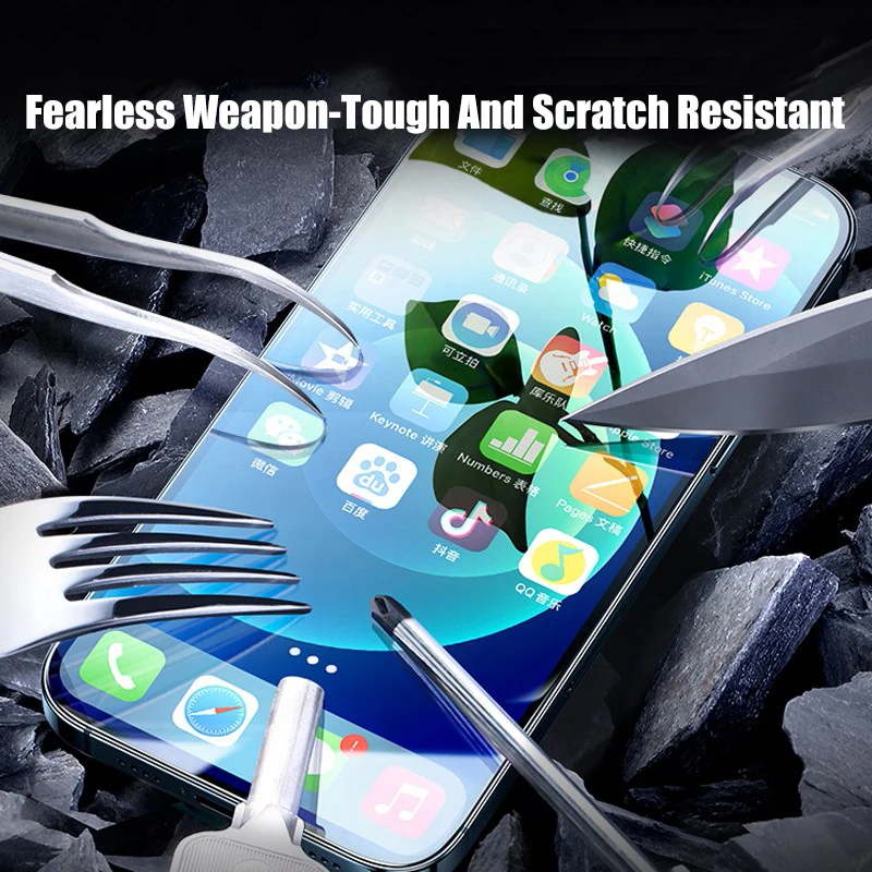 4Pcs Full Cover Protective Glass on The for IPhone 14 13 12 11 Screen Protector for IPhone 7 8 Plus 11 12 Pro X XR XS MAX Glass