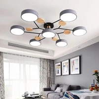nordic living room home macaron hall ceiling lamp modern minimalist creative bedroom log restaurant light
