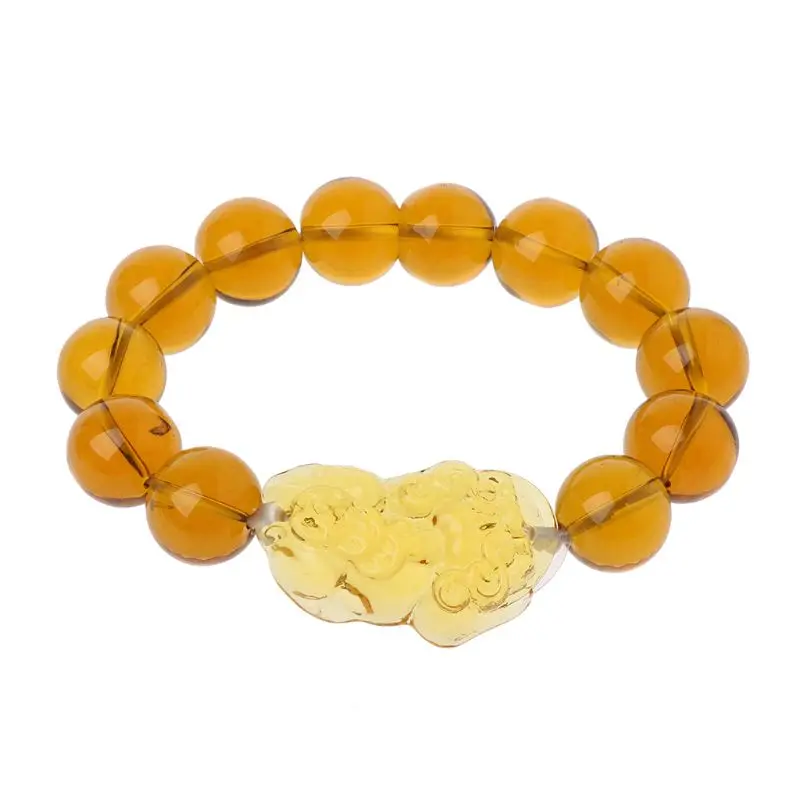 

Nice Pixiu Bead Bracelet Lucky Charm Feng Shui Citrine Gem Stone Bracelets Gift