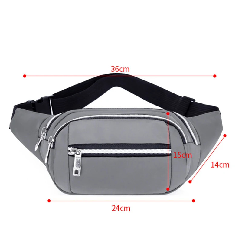 Fashion Men Women Waist Bag Casual Purse Large Phone Belt Bag Pouch Canvas Travel Phone Bag Outdoor Sports Bag