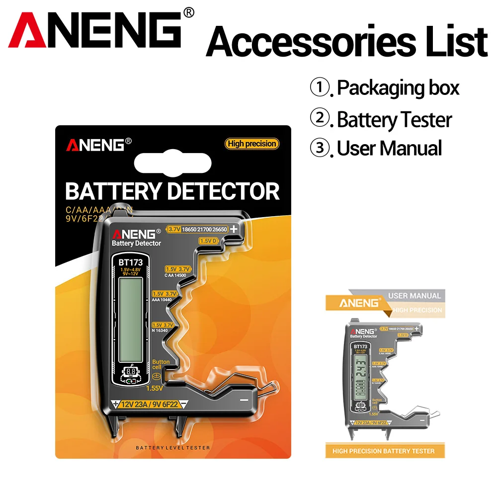 

Тестер аккумуляторов ANENG BT173