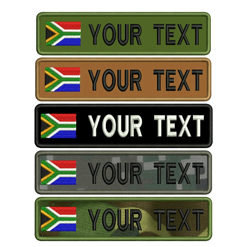 

Южноафриканский флаг, персонализированная именная нашивка, вышитая бирка с именем, пришивка или подкладка крючка для униформы, головной уб...