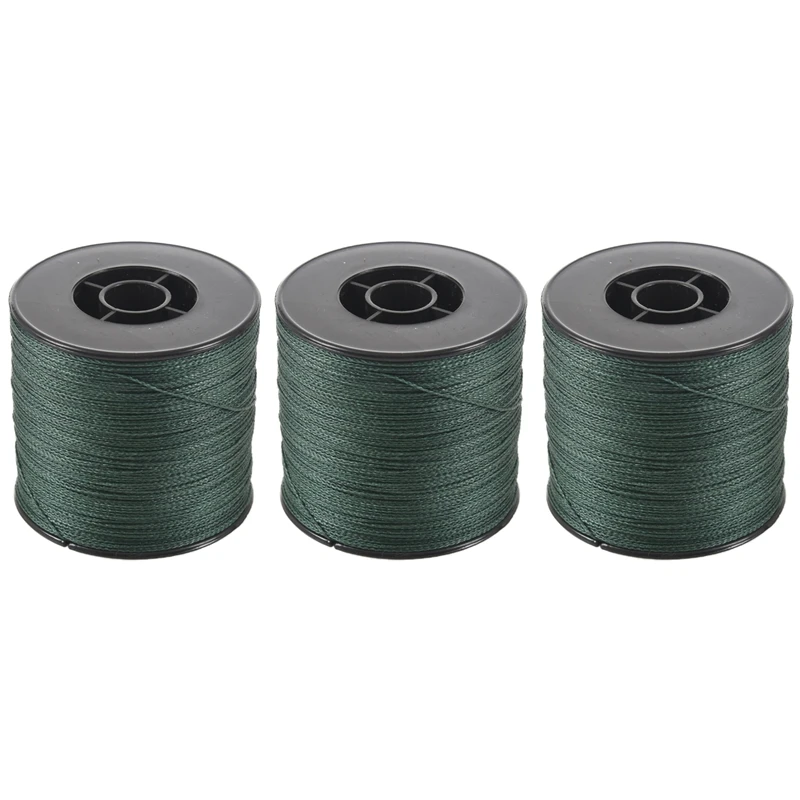 

3X 500M 100LB 0.5Mm Super Strong Braided Fishing Line PE 4 Strands Color:Dark Green
