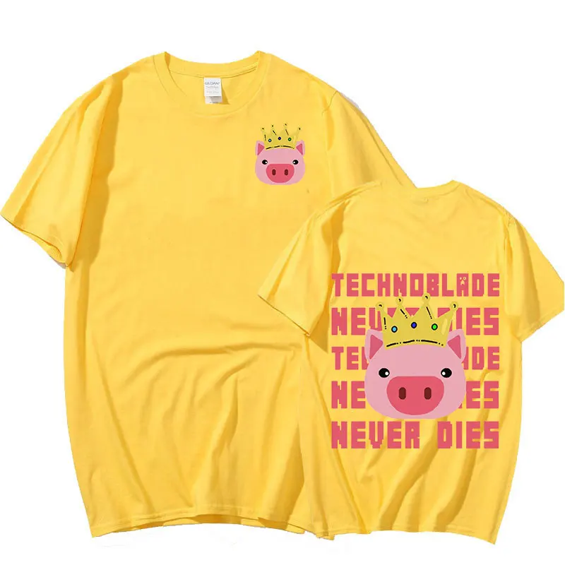 

Футболка Technoblade Merch с двусторонним принтом для мужчин и женщин, модные повседневные Мягкие футболки, футболки с коротким рукавом унисекс