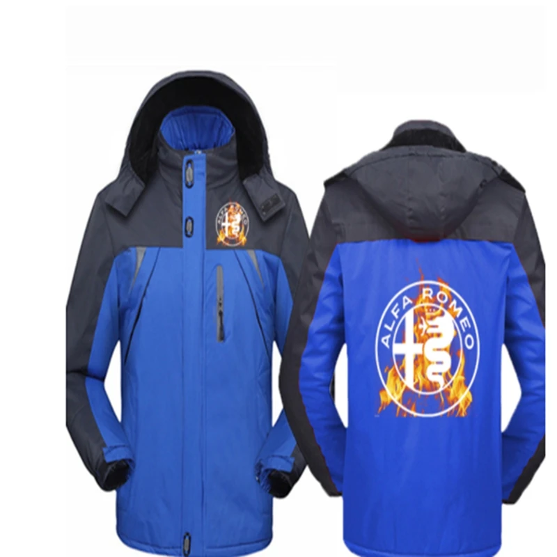 

new Winter Jacket Men alfa Romeo Warm Coat Male Windproof Hooded Jackets Outwear Casual Mountaineering Overcoat Win