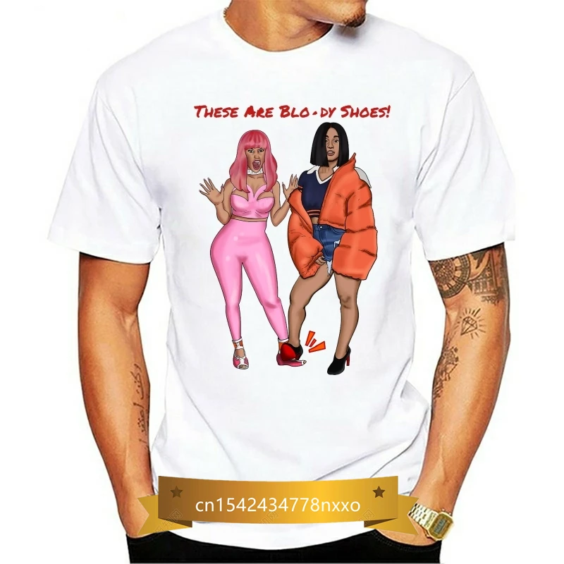 

Cardi b nicki minaj men's funny 100% cotton t shirt summer harajuku shirt short sleeve plus size