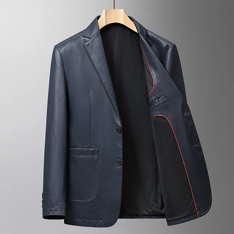 

Leather Jacket Men's Small Suit Spring and Autumn 2023 New Slim Korean Fashion Casual Leather Jacket Suit Jacket